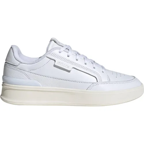 adidas ASPYRE Damen Sneaker in ftwr white-silver met-core white, Größe 39 1/3 - Damen-Sneaker aus Lederoptik mit belüftender Perforation für optimalen Komfort und atmungsaktives Tragegefühl; ideal für den Alltag.