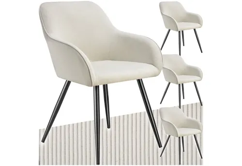 tectake® Esszimmerstuhl Marilyn, gepolstert in Cordoptik - Stühle, elegantes 4er Set mit ergonomischer Form und robusten Stahlbeinen für höchsten Komfort und stilvolles Ambiente in Deinem Esszimmer.