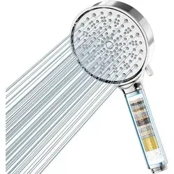 LuxusKollektion Duschbrause Hochdruck mit 6 Strahlarten und 20-Schichten Filter