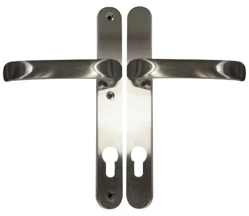 Alpertec 40320010 Schmalrahmengarnitur - Türbeschläge, vielseitige Schildgarnitur für Türstärken von 71 - 86 mm, ideal für Rechts- und Linksverwendung.