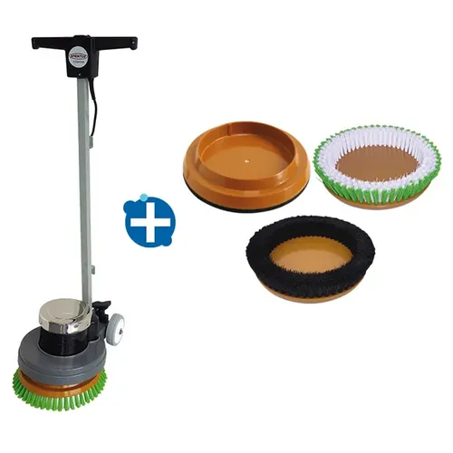 Sprintus EEM 13 R Exzentermaschine - Einscheibenmaschine mit Exzenterantrieb, leicht und ideal für Treppen, inklusive Scheuer- und Shamponierbürste für vielseitige Reinigungseinsätze.