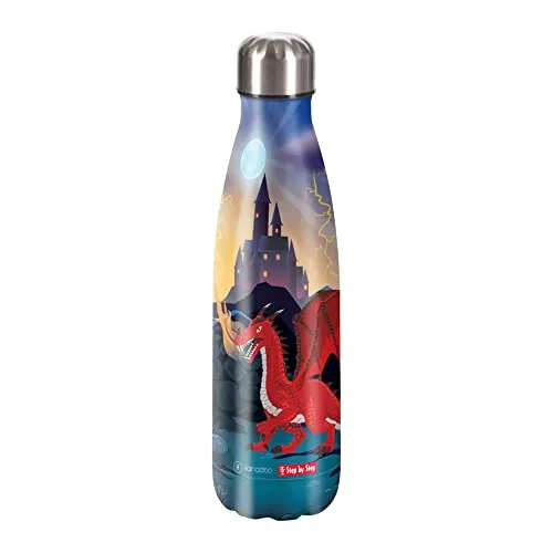 Step by Step Edelstahl Trinkflasche 500ml Dragon Drako *NEU* - Trinkflasche für Kinder, aus isoliertem Edelstahl, hält Getränke länger kühl oder warm – ideal für Schule und Freizeit.