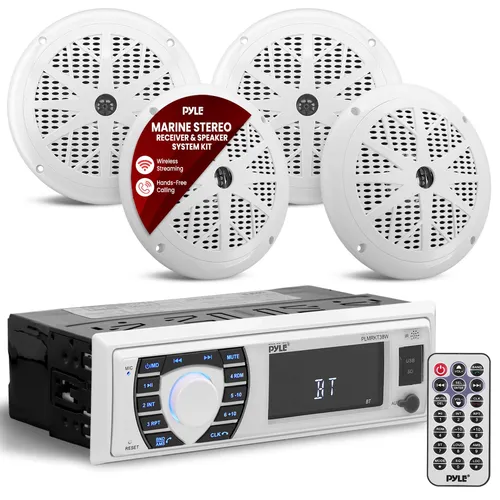 Marine Radio Receiver Lautsprecherset 12 V mit Bluetooth und 4 wasserdichten Lautsprechern
