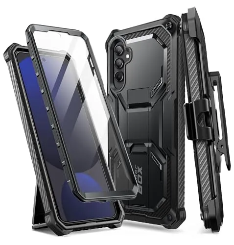 i-Blason Armorbox Hülle für Samsung Galaxy S24 FE – 360° Schutzhülle mit Displayschutz - Standard Handyhüllen mit integriertem Displayschutz und 360° militärischem Schutz, ideal für Outdoor-Aktivitäten. Flexibles TPU und Polycarbonat bieten optimalen Schutz.