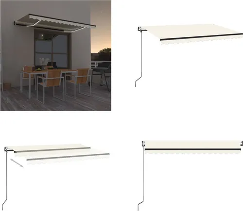 vidaXL Automatische Markise mit LED & Windsensor 450x350 cm Creme