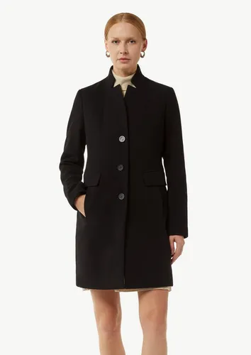 comma Schmaler Mantel in Woll-Optik schwarz 36 - Funktionsjacken mit taillierter Passform und weicher Woll-Optik, perfekt für einen eleganten Look und warme Trageeigenschaften.