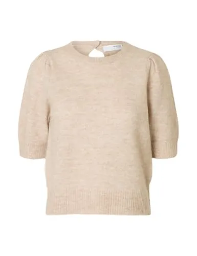 SELECTED FEMME SLFLULU SS Open Back Knit O-Neck NOOS