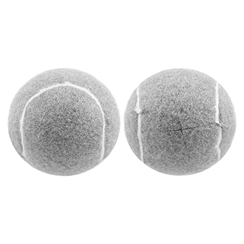 Tennisbälle für Gehhilfen, 2 Stück, vorgeschnitten, grau, Gummi und Filz | Kreuzschlitz zur Montage, weiche Filzfläche zum Gleiten, für Gehgestelle, Stühle, Tische und Hocker