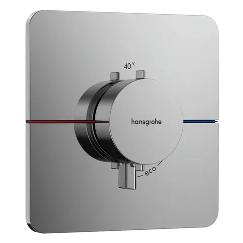 ShowerSelect Comfort Q Thermostat Unterputz Chrom - Duscharmatur mit einfacher Installation und flacher Rosette für mehr Platz in der Dusche. Sicherheitssperre bei 40 °C sorgt für Schutz beim Duschen.