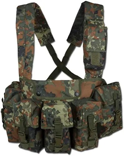 Mil-Tec Unisex West-13530021 West, Flecktarn, Einheitsgröße EU - Lerncomputer mit großer Innentasche für Karten und gepolsterten Schultergurten für optimalen Tragekomfort.