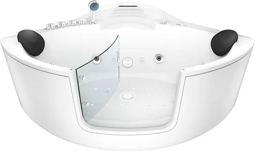 AcquaVapore Whirlpool Pool Badewanne W60H-SC 140x140cm - Sanitäranlagen & Zubehör mit aktiver Schlauch-Reinigung für hygienische Nutzung und langlebige Sauberkeit, ideal für entspannende Wellnessmomente zu Hause.