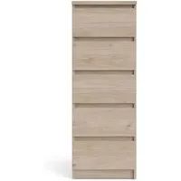 Kommode Nardo – Modernes Design mit 5 Schüben - Kommode in Holzfarben, modernes griffloses Design und fünf geräumige Schübe für optimalen Stauraum. Ideal für jeden Wohnraum.