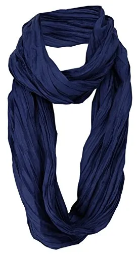 TigerTie Loop Schal in dunkelblau marine Uni - Schlauchschal Rundschal - Gr. 160 x 60 cm