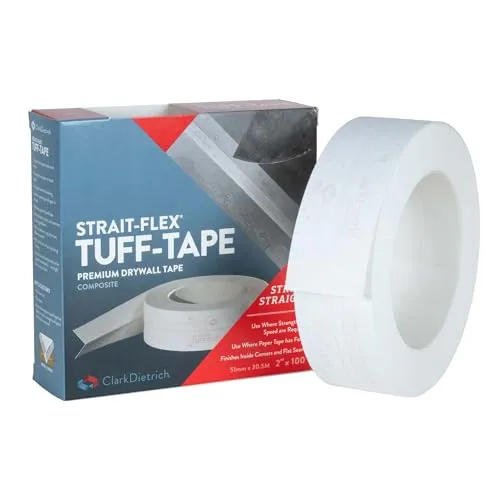 Strait-Flex TUFF TAPE - Eckschutzschiene für Trockenbau 30m - Malerzubehör mit herausragendem Kantenschutz, rissfest und korrosionsbeständig für glatte Oberflächen. Ideal für Innenkanten im Trockenbau.