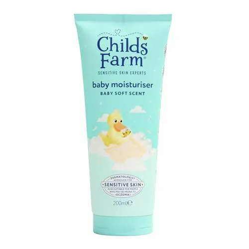 Childs Farm Baby-Feuchtigkeitspflege, weicher Duft, feuchtigkeitsspendend und feuchtigkeitsspendend, geeignet für Neugeborene mit trockener, empfindlicher Haut, 200 ml