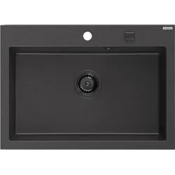 Mexen Elix Granitspüle 1-Becken 700 x 500 mm – Schwarz gesprenkelt