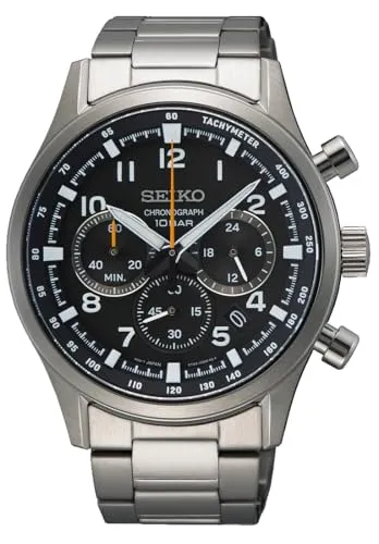 Seiko Herren Analog Quarz Uhr SSB447P1 mit Edelstahl Armband - Armbanduhren für Herren mit robustem Edelstahlgehäuse, kratzfestem Saphirglas und bis zu 10 BAR wasserdicht – ideal für jeden Anlass.
