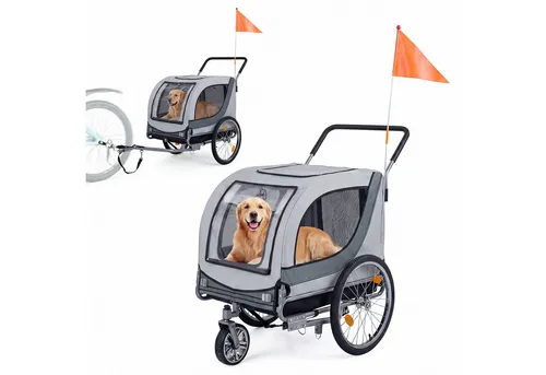 COSTWAY 2 in 1 Hundeanhänger und Buggy