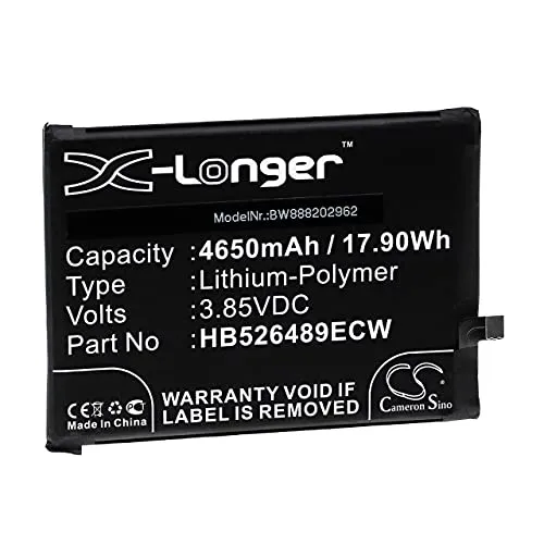vhbw Akku kompatibel mit Huawei MED-L29, MED-L29N, MED-LX9, MED-LX9N, Y6p Handy Smartphone Telefon (4650mAh, 3,85V, Li-Polymer)