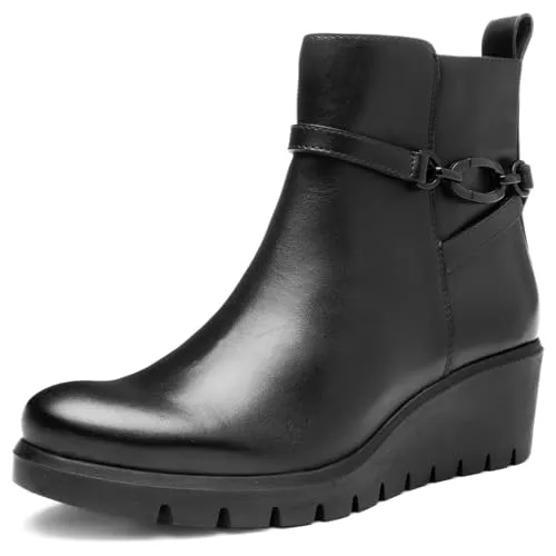 ara Damen Como Stiefelette, SCHWARZ, 42 EU Weit - Wanderschuhe mit Wechselfussbett und High Soft Winterfutter für optimalen Komfort und warme Füße bei kaltem Wetter.