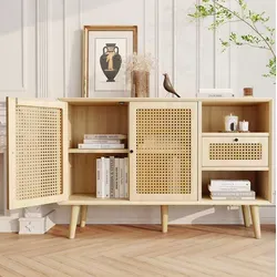 Anrichte Mdf Eiche 120 X 40 X 80 Cm, 1 Schublade, 2 Magnettüren, Verstellbare Einlegeböden, Fsc-zertifiziert