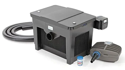 OASE Teichfilter Biosmart Set 18000 - Teichfilter Set für Gartenteiche bis 18 m³, mit effektiver UVC-Einheit zur Algenbekämpfung und einfacher Wartung durch Reinigungshebel.