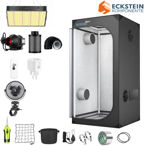 Produktbild Growbox Komplettset 80x80x160cm mit 100W LED