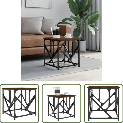 The Living Store Couchtisch in Braun Eichen-Optik 45x45 cm