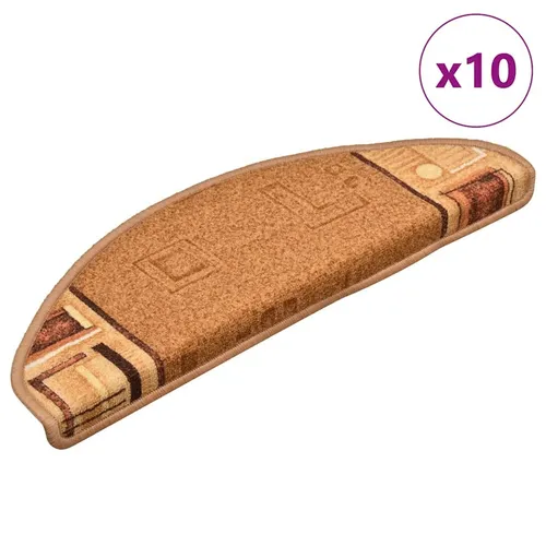 vidaXL Stufenmatten Selbstklebend 10 Stk. Beige - Fußmatten für sicheren Tritt: Rutschfest und schalldämpfend, schützen diese hochwertigen Treppenmatten aus 100% Polyamid vor Abnutzung und verleihen Ihrem Zuhause einen eleganten Look.