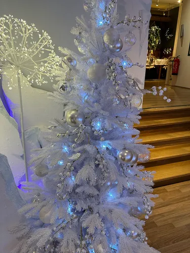 Weihnachtskugeln Kunststoff 8cm 6 Stück - Silber