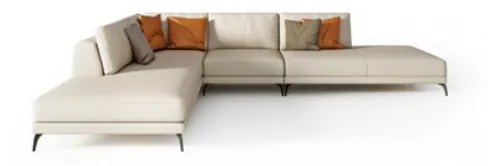 Ecksofa Polster Garnitur L-Form – Modernes Designer Sofa - Moderne Ecksofa Wohnlandschaft in Weiß, für bis zu 5 Personen. Stilvolles Design mit bequemer Polsterung und langlebigem Nappaleder. Ideal für jedes Zimmer, ganz ohne Montage.