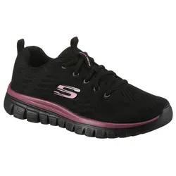 SKECHERS Graceful - Get Connected Damen Sneaker, Gr. 36 - Sneaker aus Textil in schwarz mauve, mit Maschinenwäsche geeignet und Skechers Memory Foam für besten Komfort. Ideal für sportliche Freizeitaktivitäten.