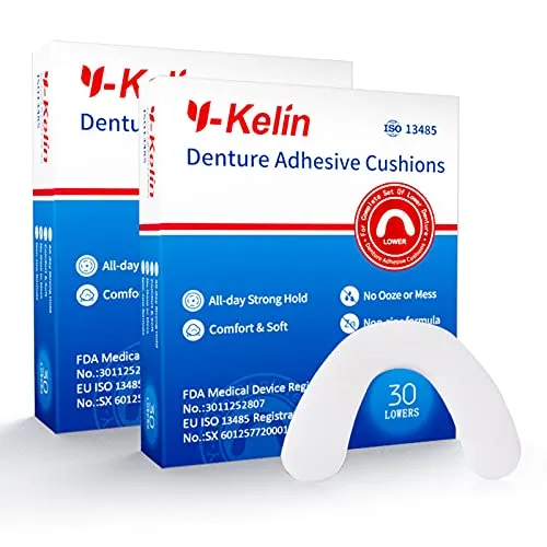 Y-Kelin Denture Adhesive Cushion 30 pads (Lower) (pack of 2)