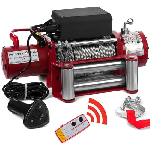 Rotfuchs Seilwinde 12V mit Funkfernbedienung