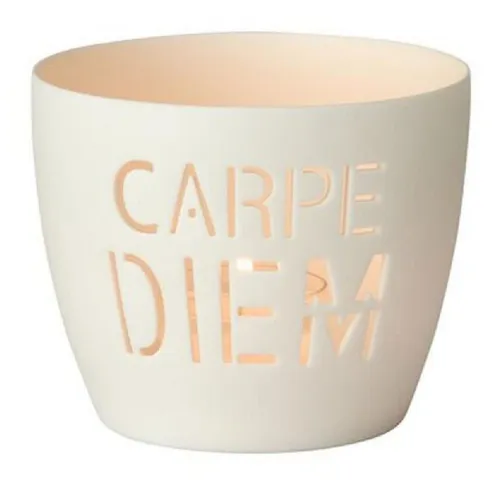 Giftcompany Kerzenhalter Windlicht Agra Carpe Diem Porzellan