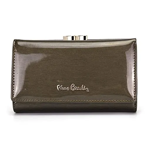 Pierre Cardin 05 Line 108, Damen Geldbörse, Naturleder, 18 Kartenfächer, Münz- und Geldscheinfächer, 8x14x3 cm, Grau