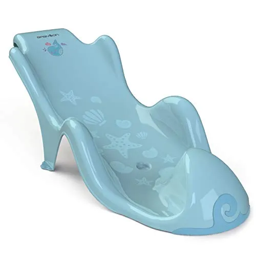 BABYLON Anatomischer Baby Badewannensitz Aqua Grand. Badesitz Baby mit Anti-Rutsch Saugnäpfe. Badewannen Zubehör für Mädchen und Jungen, Babywanneneinsatz Blau