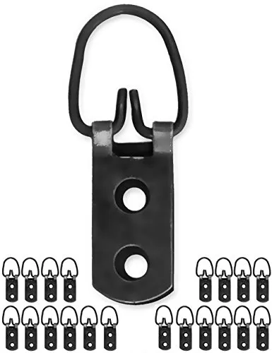 FUXXER 20x Bilder-Haken Antik, Haken-Ösen für Rahmen, Spiegel, 20er Set, schwarz