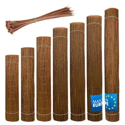 Weidenmatte 80 x 500 cm - natürlicher Sichtschutz für Garten, Balkon und Terrasse, Sichtschutzzaun in 60 Größen, Sichtschutzmatte Gartenzaun - ... - Hellbraun