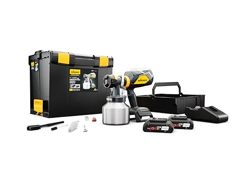 Wagner FinishControl 4000 18V StandardSpray Kit - Farbsprühsystem für präzises, luftfreies Sprühen. Ideal für Innenräume, mit 1000 ml Behälter und 370 W Leistung für schnelle Ergebnisse.