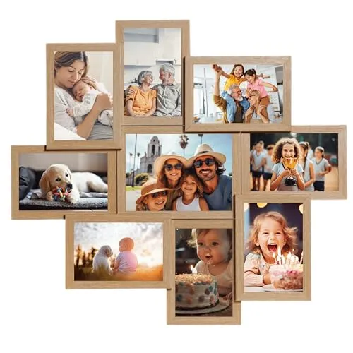 Victor (Zenith) Bilderrahmen Collage Galerierahmen - Bilderrahmen Collage aus umweltfreundlichem MDF-Holz, bruchsicherem Acrylglas und ideal für kreative Wandgestaltungen mit Platz für 8 Fotos.