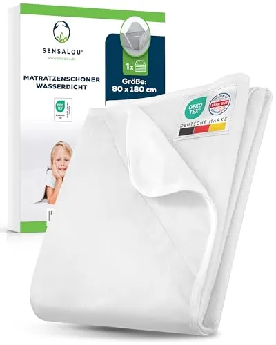Sensalou wasserdichter Matratzenschoner 80x180 cm – ideal für Camping, Wohnmobil & Gäste – Inkontinenz Allergiker Matratzenschutz mit Nässeschutz, geräuschlos, wasserdicht & waschbar
