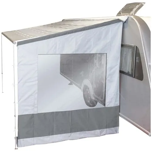 Bo-Camp Seitenwand für Wohnwagen Vorzelt - Vielseitige Seitenwand für Wohnmobilmarkisen, schützt gegen Wind, Regen & Sonne. Höhenverstellbar und mit beständigem PVC-Fenster für optimale Sicht.