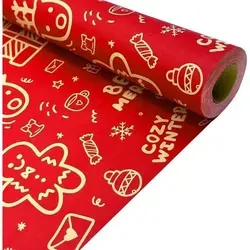 Geschenkpapierrolle Rot 43cm 15m aus Kraftpapier