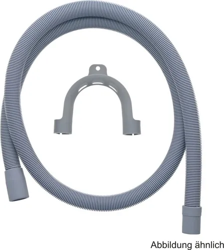 Kunststoff-Waschmaschinen-Spiral-Ablaufschlauch mit Schlauchhalter, 1,50 Meter (bis 60°C)