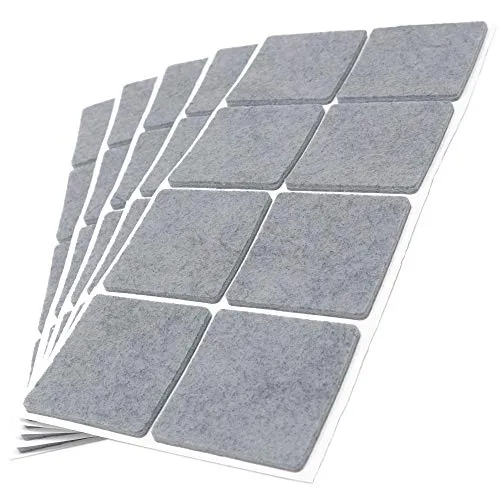 Adsamm® / 40 x Selbstklebende Filzgleiter/Grau / 50x50 mm/Quadratisch/Möbelgleiter aus Filz mit 3.5 mm Stärke/Möbel- und Bodengleiter