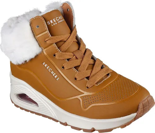 Skechers Uno Fall Air Sportschuhe Braun EU 31 - Sneaker für Jungen mit Kunstfellbesatz und Air-Cooled Memory Foam® für maximalen Komfort und warme Füße an kalten Tagen.