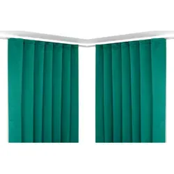 Beautex Verdunkelungsvorhang 2er Set Verdunkelungsgardine mit U-Band, Blackout Vorhang abdunkelnd (2 St), Kräuselband, verdunkelnd grün 140 cm x 245 cm
