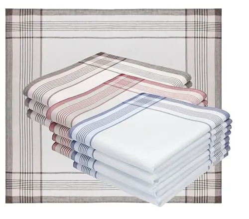 Betz 12 Stück Herren Stoff Taschentücher Set Größe 40x40 cm 100% Baumwolle - Prime Dessin 2