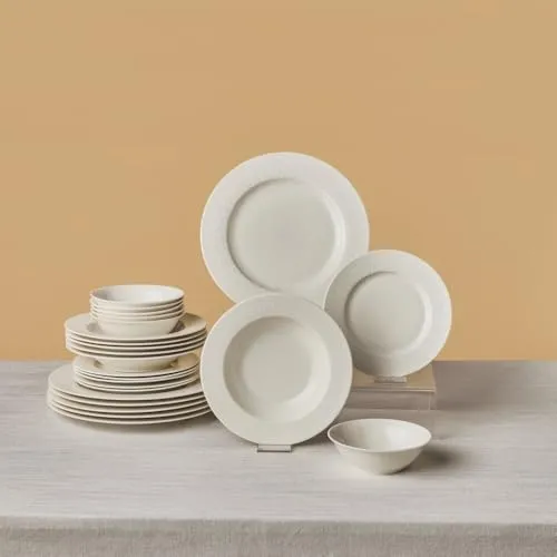 Karaca Geschirr-Set New Dome für 6 Personen - 24-teiliges Porzellan Tafelservice, spülmaschinenfest und ideal für festliche Anlässe oder den täglichen Gebrauch.